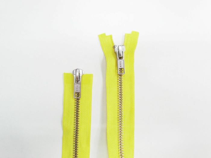 102Cm Open End 2 Slider Zip- Lemon Yellow  |   Metal Zips Metal Zips Metal Zips