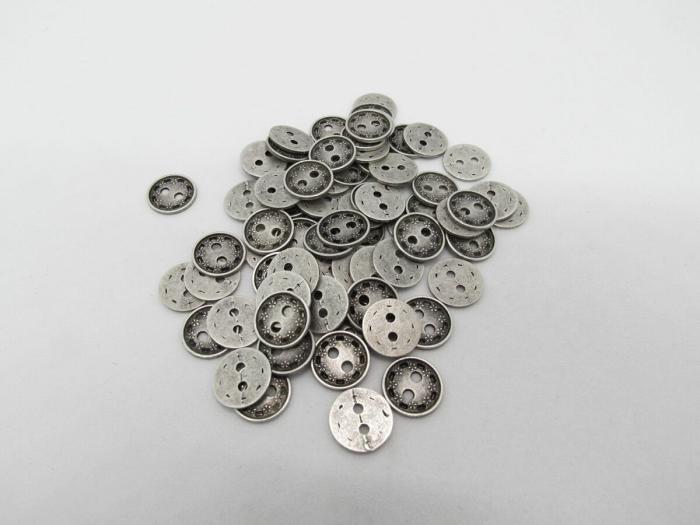 11Mm Button- Grey  |   Metal Look Buttons Buttons Buttons 10Mm-20Mm