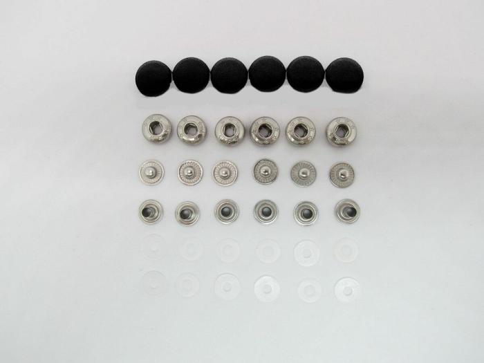 15Mm Black Press Stud Buttons- 6Pk  |   Fasteners Fasteners Fasteners