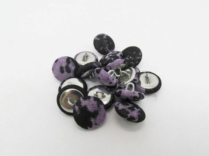 15Mm Button- Purple On Black  |   Pink & Purple Buttons Buttons Buttons 10Mm-20Mm