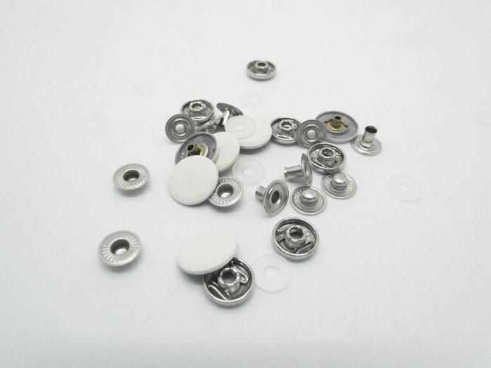 15Mm White Press Stud Buttons- 6Pk  |   Fasteners Fasteners Fasteners