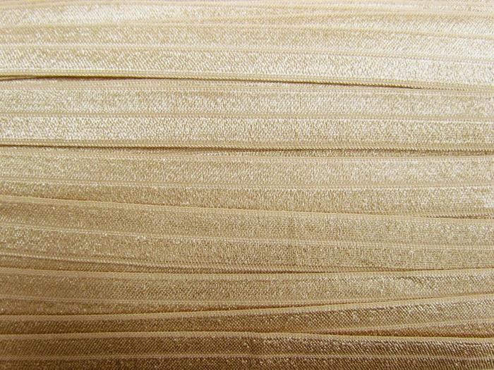 16Mm Shiny Fold Over Elastic- Gold Khaki  |   Fold Over Elastic Elastic Fold Over Elastic