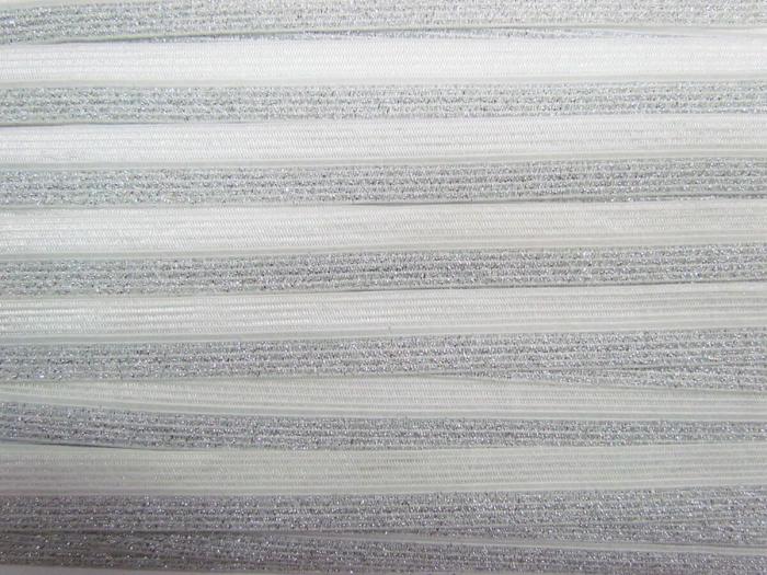 16Mm Shiny Metallic Fold Over Elastic- Silver  |   Fold Over Elastic Decorative Elastic Decorative Elastic