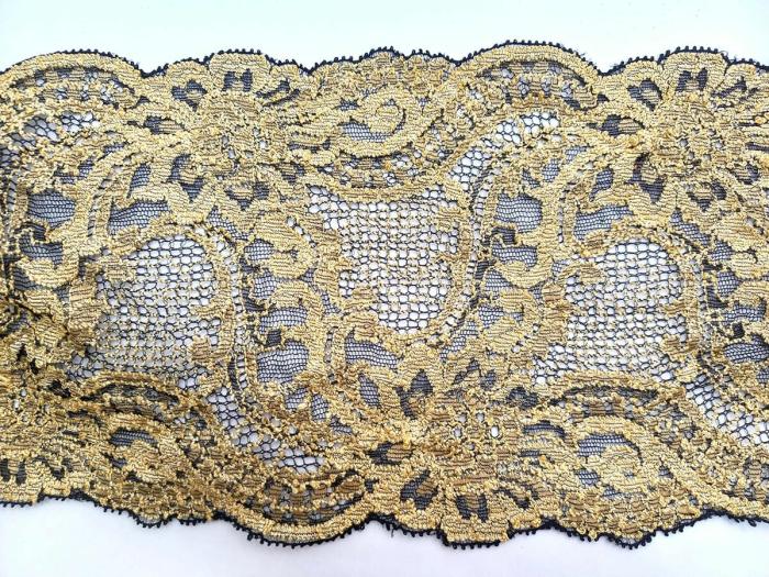 17Cm Gold Stretch Lace  |   Lace Trims Lace Trims Lace Trims