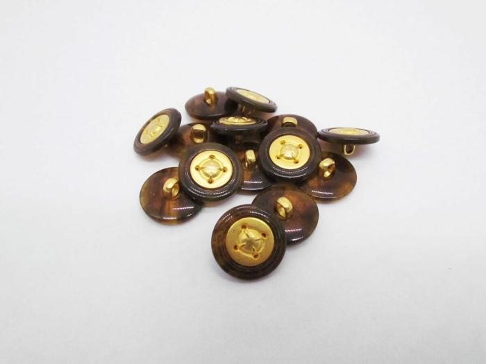 18Mm Button- Gold  |   Metal Look Buttons Brown Buttons Brown Buttons