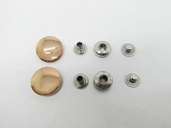 19Mm Rose Gold Press Stud Buttons – Pack Of 2  |   Fasteners Fasteners Fasteners