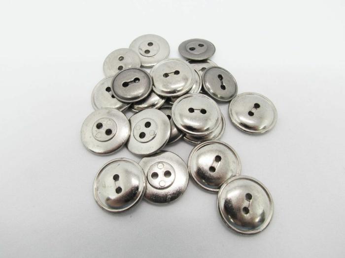 20Mm Button- Silver  |   Metal Look Buttons Buttons Buttons 10Mm-20Mm