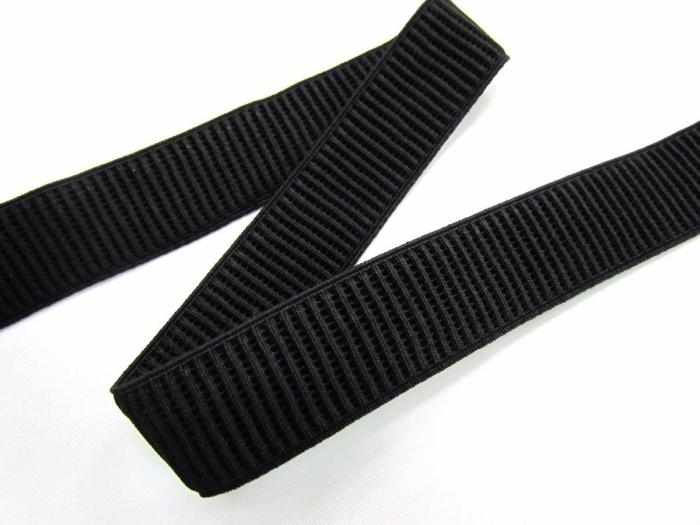 25Mm Ribbed Elastic- Black  |   Knitted Elastic Elastic Knitted Elastic