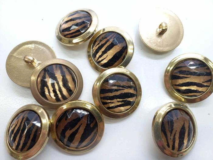 35Mm Gold Tiger Button  |   Metal Look Buttons Buttons Metal Look Buttons