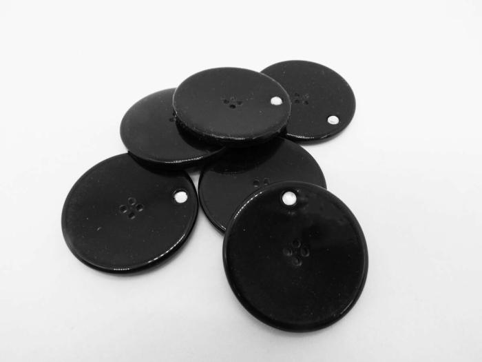 38Mm Button- Black  |   Buttons 20Mm-40Mm Black Buttons Black Buttons