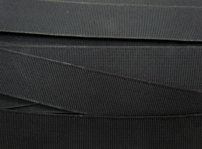 38Mm Ribbed Elastic- Smokey Black  |   Knitted Elastic Elastic Knitted Elastic