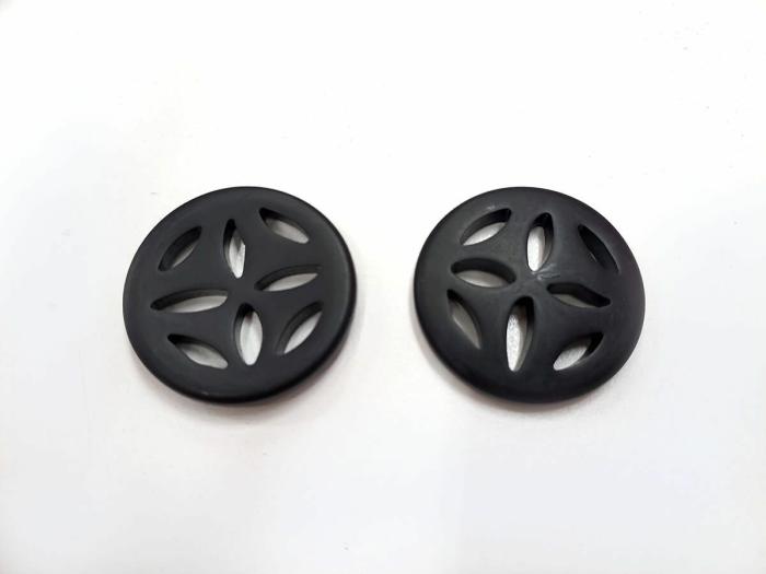 40Mm Cut Out Fashion Button  |   Buttons 20Mm-40Mm Black Buttons Black Buttons