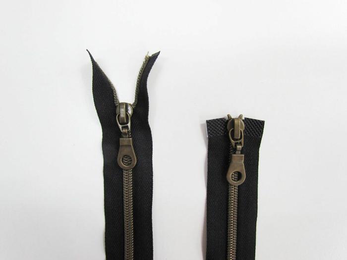 49Cm Open End 2 Slider Zip- Black/Old Gold  |   Nylon Zips Nylon Zips Nylon Zips