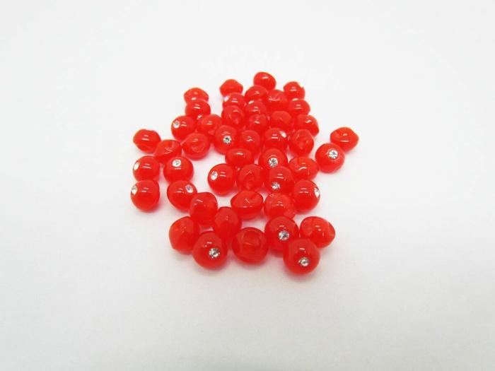 9Mm Button- Red  |   Gemstone Look Buttons Buttons Under 10Mm