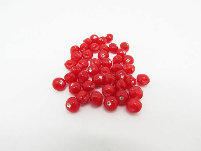 9Mm Button- Red  |   Gemstone Look Buttons Buttons Under 10Mm