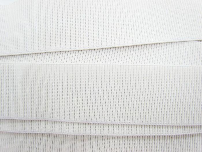 Budget Elastic- 50Mm Ribbed- White  |   Ribbed Elastic Elastic Ribbed Elastic