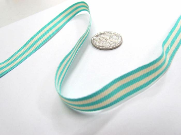 Candy Cane 10Mm- Island Blue / White  |   Candy Cane Stripe Ribbon Candy Cane Stripe Ribbon Candy Cane Stripe Ribbon