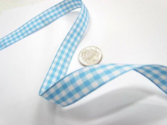 Gingham Ribbon 15Mm- Baby Blue  |   Gingham Ribbon Gingham Ribbon Gingham Ribbon