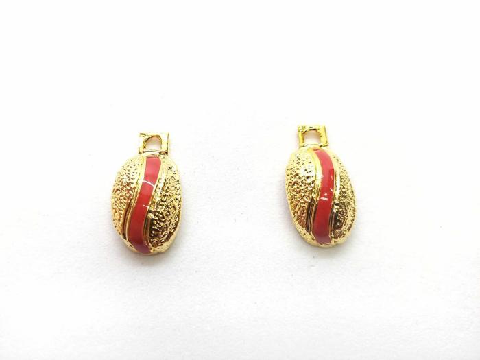 Gold And Red Zip Pull  |   Zip Pulls Fashion Accessories Zip Pulls