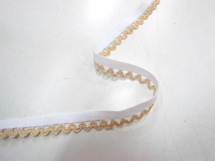 Gold Glitter Frill Elastic  |   Stretch Trims Stretch Trims Stretch Trims