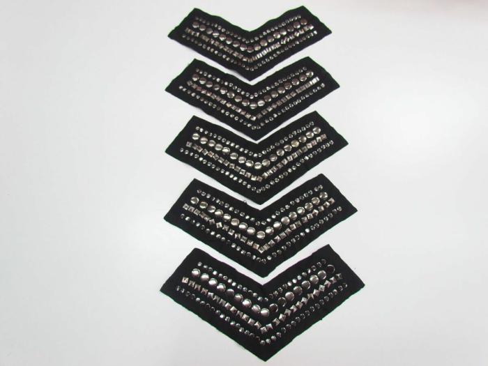 Iron On Silver Studded Embellishment – 4Pk  |   Motifs & Embellishments Bling Bling