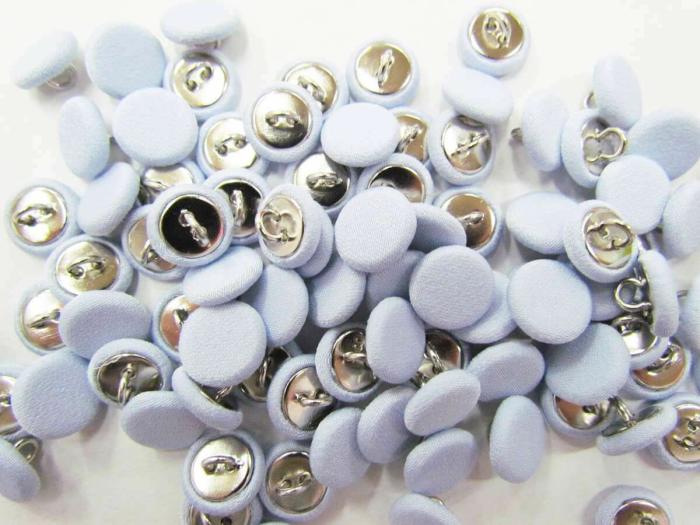 Pack Of 2 Fabric Covered Fashion Buttons- Pale Blue  |   Buttons 10Mm-20Mm Blue Buttons Blue Buttons