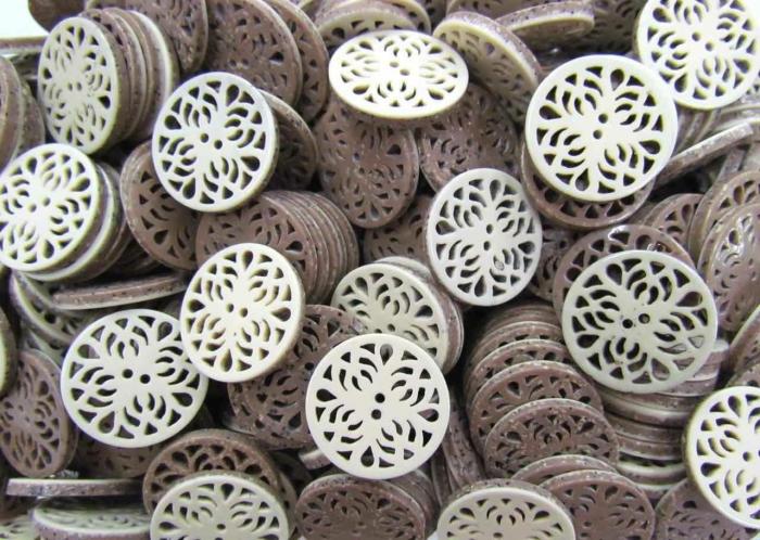 Reversible Fashion Buttons- Vanilla  |   Cream & Beige Buttons Brown Buttons Brown Buttons