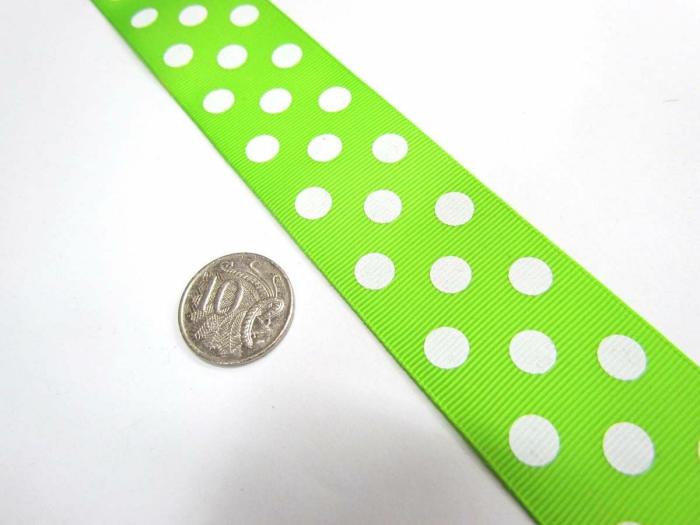 Spots Ribbon 38Mm- Lime Green  |   Spots Ribbon Ribbons Spots Ribbon