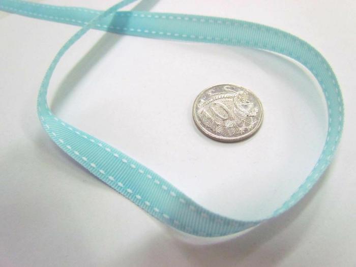 Stitch Ribbon 10Mm- Baby Blue / White  |   Stitched Ribbon Ribbons Stitched Ribbon