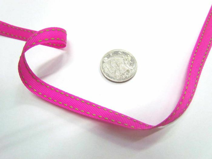 Stitch Ribbon 10Mm- Fuchsia / Lime  |   Stitched Ribbon Ribbons Stitched Ribbon